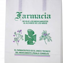 Bolsa de papel para farmacia - Tamaño 25+9x34