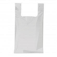 Bolsa de plástico gris fabricada con un 70% de material reciclado con una medida de 40/26x50 centímetros