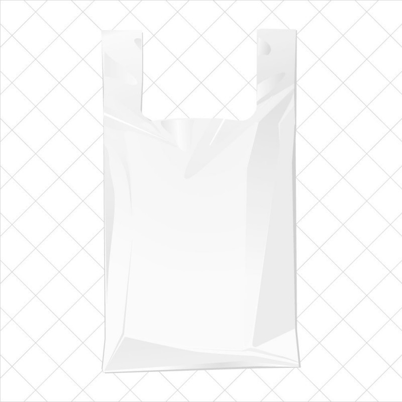 Bolsas blancas de plástico asas tipo camiseta 42x53 cms 50 µm Pack 1kg